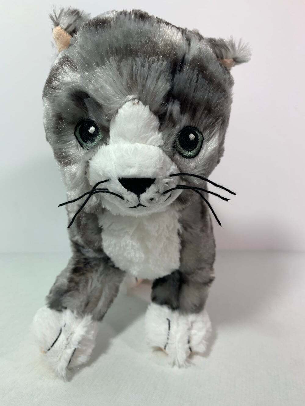 IKEA Lilleplutt Kitty Cat 8" Plush Stuffed Animal Gray Black White Tabby